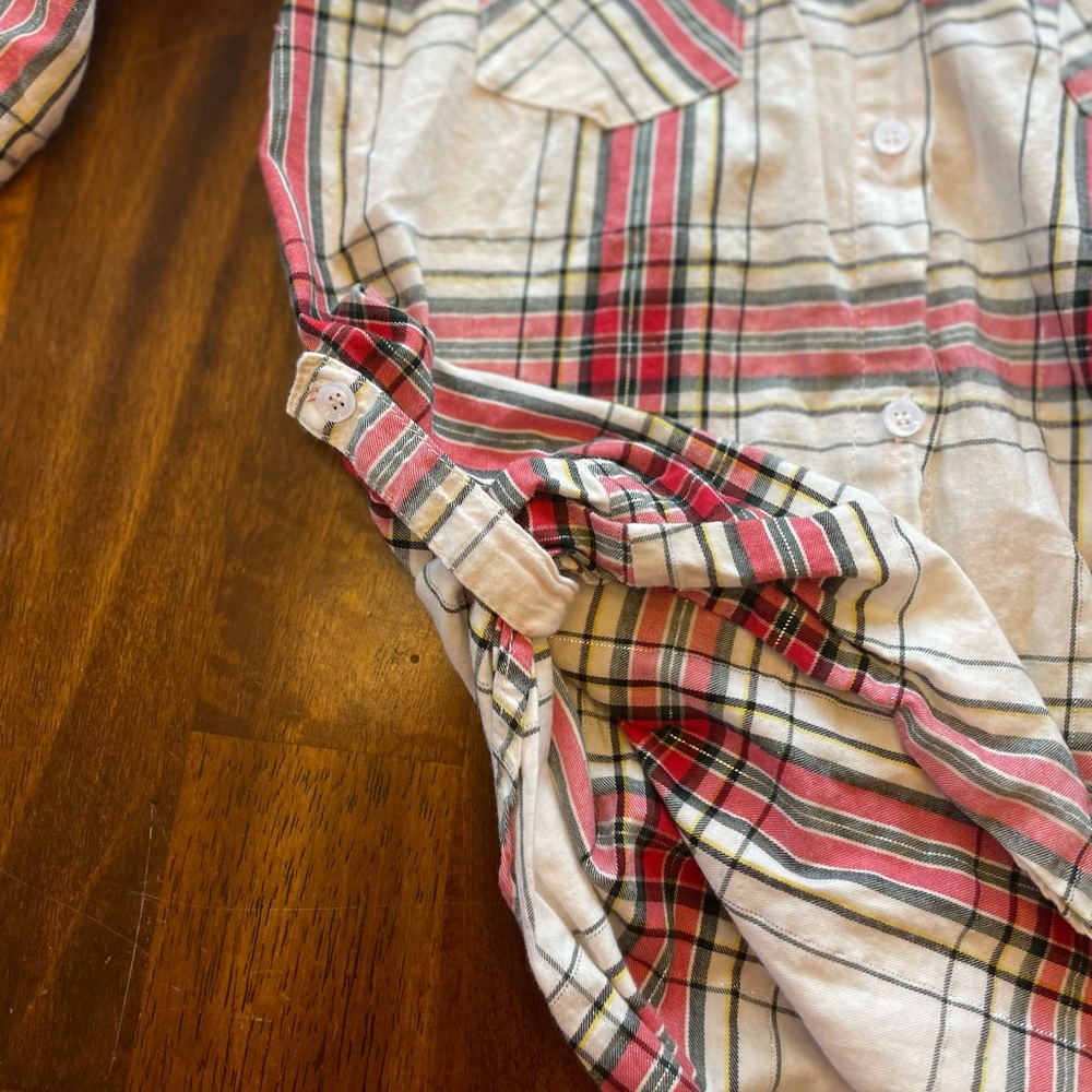 Matchstick size medium white and red plaid flannel - Picture 4 of 10